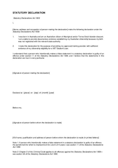Statutory Declaration Form - citizenship - First Nations student ...